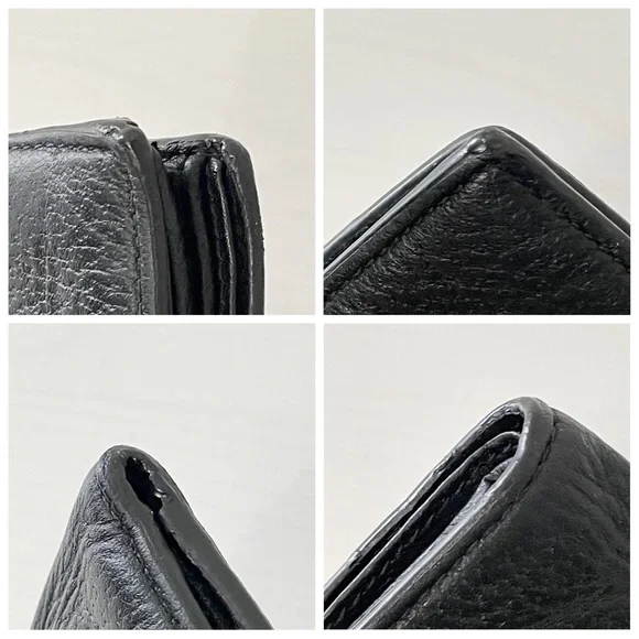 ❤️SOLD❤️Gucci black leather Animalier bee bifold wallet unisex - Picture 3 of 11